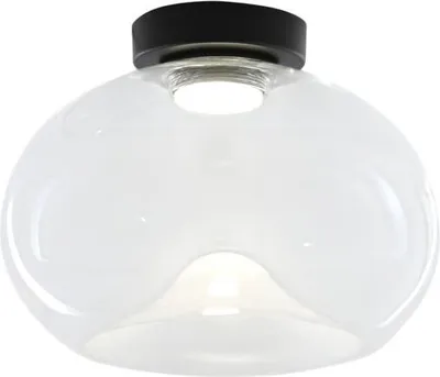 Produktbild von Brena - Runde Deckenleuchte mit integrierter LED Fabas Luce - 19W dimmbare LED-Wandleuchte - Transparent konkav