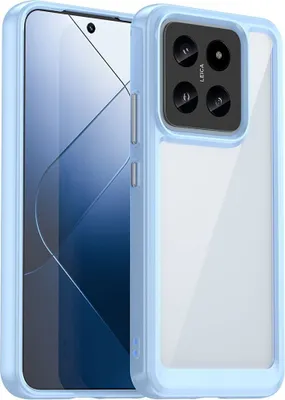 Immagine prodotto di Custodia per Xiaomi 14 trasparente, antiurto TPU silicone custodia protettiva blu