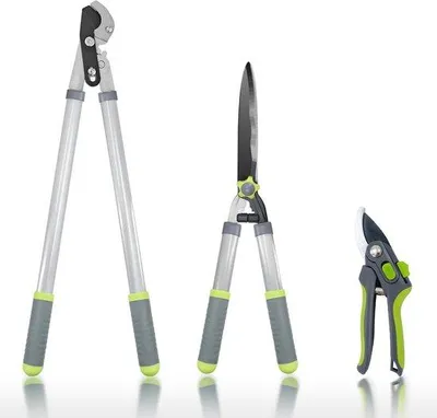 Productafbeelding van Famanu Tuinschaarset - Robuuste heggenschaar en professionele snoeischaren - 203 cm scherpe scharen