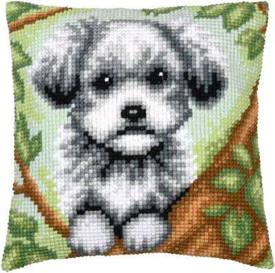 Immagine prodotto di Cuscino a punto croce Vervaco "Cane", immagine da ricamo pre-disegnata, 40x40cm
