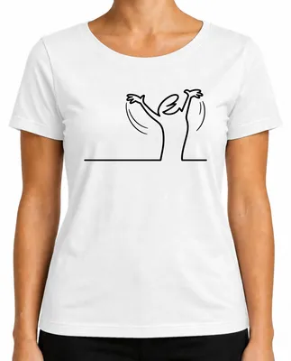 Imagen del producto de Camiseta para mujer, diseño "Linea Balum Strichmännchen Osvaldo Cartoon", color blanco, talla L