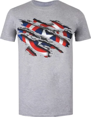 Produktbild von Captain America - T-Shirt Logo für Jungen TV462 (152-158) (Grau meliert)