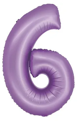 Immagine prodotto di Palloncino in pellicola XL color lavanda con il numero 6
