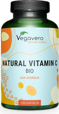 Zdjęcie produktu dla Vegavero Naturalna Witamina C | 180 kapsułek | z ekstraktu z aceroli | organiczna | wegańska