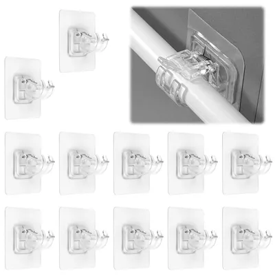 Vorhangstangenhalter selbstklebend, 12 Stück, transparent, für Stangen Ø 1–2 cm