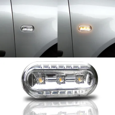 Produktbild von 2 LED Seitenblinker chrom Ford Fiesta Focus Fusion C-Max Galaxy Blinker D-II
