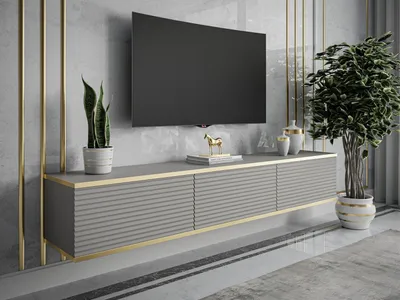 Produktbild von RTV Schrank OXFORD II 175 cm, Grau / grau matt + gold, hängend