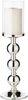 Imagen del producto de Soporte para velas de bambú, 43,9 cm, color plateado, ideal para la decoración del hogar