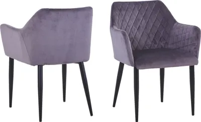 Zdjęcie produktu dla SIT Möbel fotel zestaw 2 | pokrycie aksamit ciemnoszary | nogi stal czarny | szer. 63 x gł. 61 x wys. 83 cm | 02452-21 | seria SIT & CHAIRS