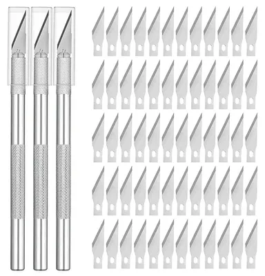 Bastelmesser-Set, 63-teilig, Skalpell, Hobbymesser