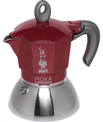 Produktbild von Bialetti Moka induction, Mokka-Kanne, 0,1 l, Rot, Silber, Aluminium, 2 Tassen, Induction mocha