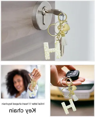 Herzförmiger Schlüsselanhänger mit Buchstaben, Handtaschenanhänger für Frauen und Mädchen, Rucksackzubehör