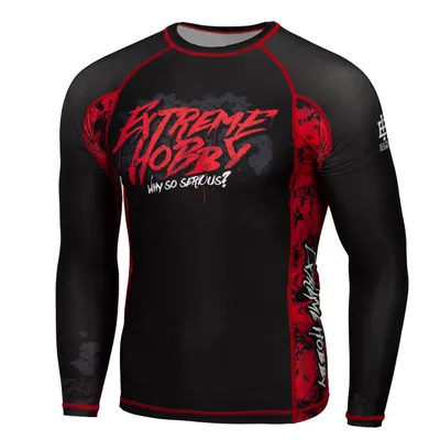 Produktbild von Extreme Hobby Langarm-Rashguard  WHY SO SERIOUS, MMA, Wrestling , Crossfit, 4-Wege-Stretch-System, Kompressionsshirt, Longsleeve Schwarz L