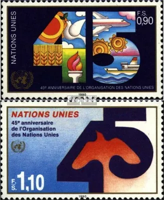 Produktbild von Briefmarken UNO - Genf 1990 Mi 188-189 (kompl.Ausg.) gestempelt 45 Jahre UNO