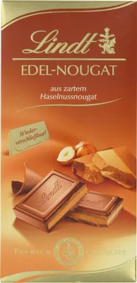 Produktbild von Lindt Edel-Nougat Vollmilch Tafel 100g