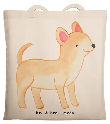 Produktbild von Mr. & Mrs. Panda Jutebeutel Chihuahua Moment - Transparent - Geschenk, Laptoptasche, Stoffbeutel, Schultasche, Tote Bag, Shopping Tasche, Uni