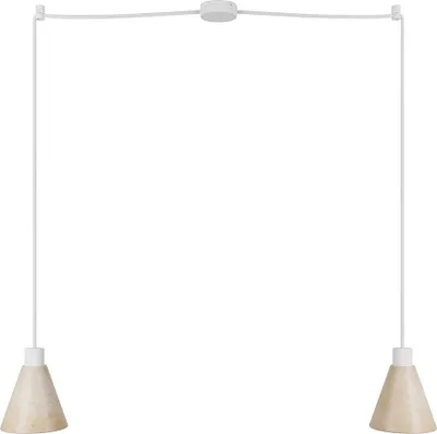 Immagine prodotto di Creative-Cables Lampada a sospensione a 2 cadute con paralumi conici in legno