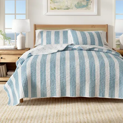 Productafbeelding van Beddengoedset voor een kingsize bed, zomerse stranddeken met kussenslopen