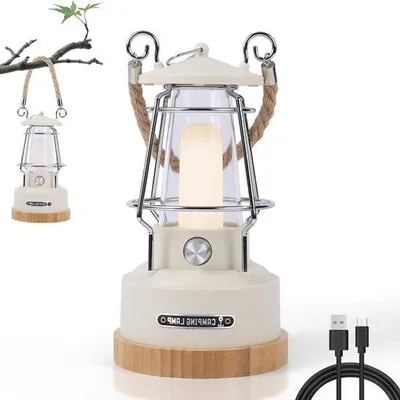 Obrázok produktu pre Nabíjateľná USB kempingová lampa, s reguláciou jasu, výdrž 75 hodín, biela
