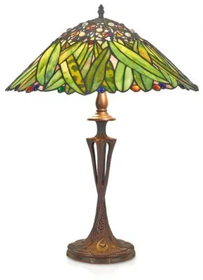 Image de Casa Padrino Tiffany Lampe de Table Tabouret Feuilles de Bananier 40 cm ModX4c - Lampe
