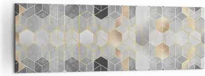 Produktbild von Bild auf Leinwand - Leinwandbild - Einteilig - Geometrisch Abstraktion Sechsecke - 160x50cm Wand Bild Wanddeko Wandbilder Leinwanddruck Bilder Wanddekoration Leinwand bilder AB160x50-4776
