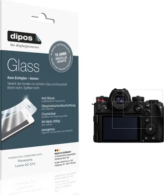 Produktbild von 2x Schutzfolie für Panasonic Lumix DC-S1II - Anti-Shock 9H Folie dipos Glass Kunststoffglas