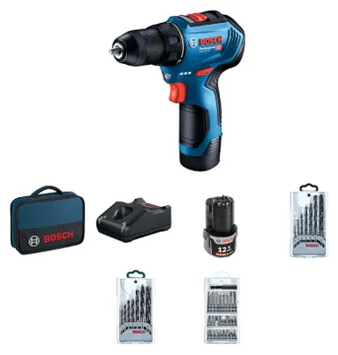 Produktbild von Bosch Bohrschrauber 12V 30/17Nm 2X2,0Ah Brushless + Zubehör 39 Elem. Gsr 12V-30