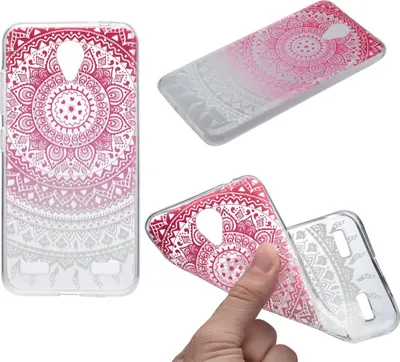 Produktbild von Henna Cover für ZTE Blade A602 Case Schutz Hülle Silikon Sonne Pink