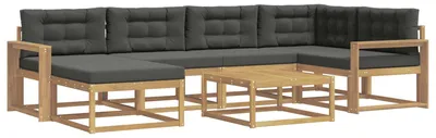 Produktbild von vidaXL Outdoor-Sofagarnitur 7 stk. Weiß und Anthrazit
