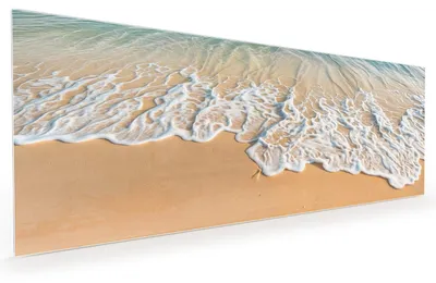 Produktbild von Küchenrückwand Spritzschutz Glas mit Motiv Wellen am Strand 40 x 40 cm
