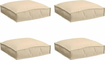 Produktbild von vidaXL Kissen 4 pcs Beige 40 x 40 x 8 cm Oxford-Stoff