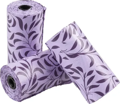 Image de Poopidog sacs à déjections canines épice lavande violette - 4 x 15 pièces