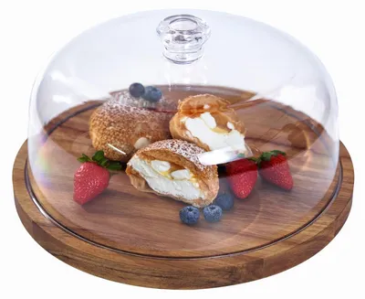 Image de Support à gâteaux en bois avec couvercle