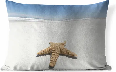Produktbild von MuchoWow® Outdoor Kissen - Seestern - Strand - Himmel - 60x40 cm - Wetterfest - Lounge Kissen - Zierkissen - Kissen für Innenräume