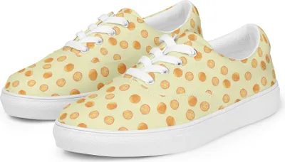 Produktbild von Mr. & Mrs. Panda Canvas-Sneaker Zitrus Orange Größe 43 - Gelb - Geschenk, Stoffschuhe, Zitrusfrüchte, Orangen, Damenschuhe, Sportschuhe, Sneaker Damen, Stoffschuh, Muster