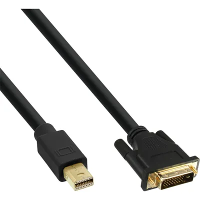 Produktbild von InLine® Mini DisplayPort zu DVI Konverter Kabel, schwarz, 1m