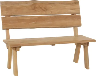 Immagine prodotto di Teak - Panchina - 130x63x100 cm - Schienale a tronco d'albero