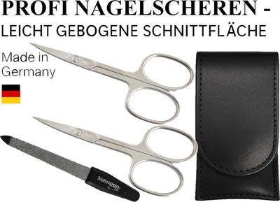 Immagine prodotto di Set di 2 forbici per unghie Solingen con custodia in pelle e lima per unghie 9 cm Germany