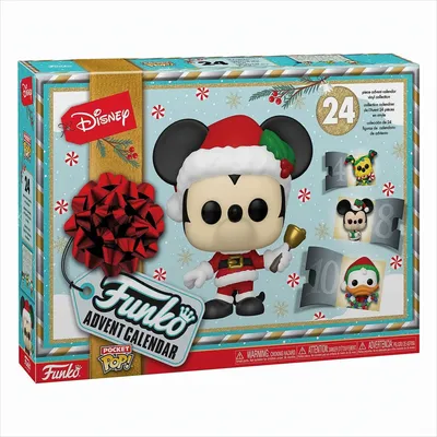 A Funko Disney Pocket POP! Advent Calendar featuring Mickey Mouse in a Santa outfit on the front.