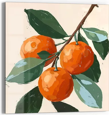 Produktbild von DEQORI Glasbild Echtglas 30x30 cm 'Orangenfrische' Wandbild Bild modern Deko