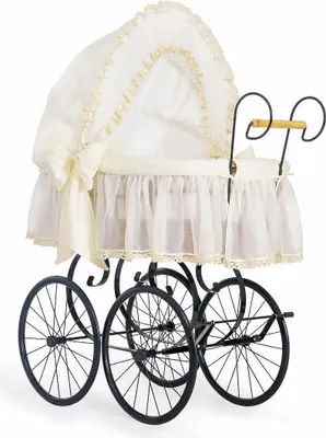 Image de MY SWEET BABY Lit de Bébé Retro Naturel Crème avec Base en Métal et Matelas PREMIUM