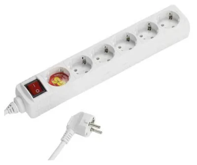 Obrázek produktu pro ViVanco™ES6 W15, 6 AC zásuvky / AC zásuvek, Typ F, 230 V, Bílá, 1,4 m, 1 kusů