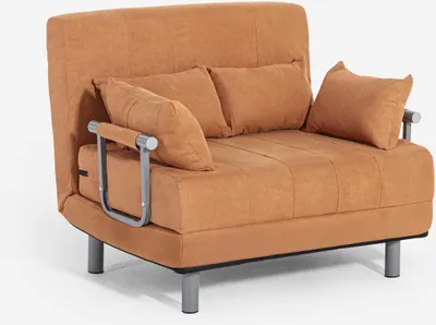 Image de Fauteuil-lit en tissu pliable et peu encombrant Deborah Twin Class - Orange