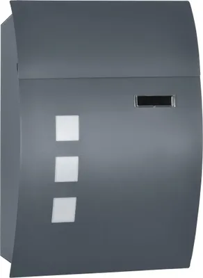Image de Boîte aux lettres HOMCOM avec couvercle, serrure et fenêtre de visualisation, gris foncé