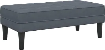 Image de banc avec coussin Gris foncé 113 x 57 x 39 cm Velours