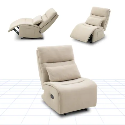 Immagine prodotto di FLEXISPOT HomeEase Poltrona relax con funzione dondolo, reclinabile in 3 posizioni, cuscino lombare e poggiapiedi, tasca laterale, per l'allattamento, soggiorno, beige