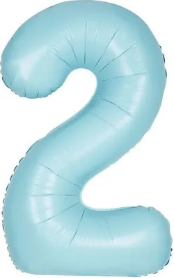 Produktbild von XL Folienballon hellblau matt Zahl 2