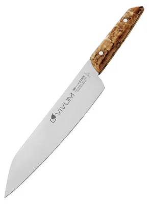Kochmesser VIVUM, 21 cm Klinge, geschmiedet, 58 HRC, Birkenholzgriff