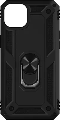 Immagine prodotto di Custodia ibrida per cellulare con supporto ad anello per Apple iPhone 15 Plus - Nero