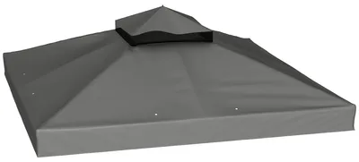 Obrázek produktu pro Náhradní střecha pro pavilon – náhradní plachta 3 x 3 m – polyester – s otvory pro odvod vody – UPF 30+ – ochrana proti slunci – tmavě šedá